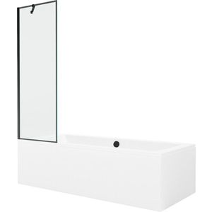 MEXEN/S - Cube obdĺžniková vaňa 170 x 80 cm s panelom + vaňová zástena 60, čierna vzor 550517080X9506007070 vyobraziť