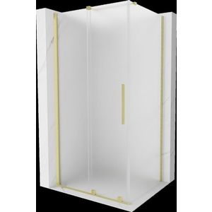 MEXEN/S - Velár sprchovací kút, posuvné dvere 130 x 85, dekor, zlato kartáčovaná 871-130-085-31-55 vyobraziť