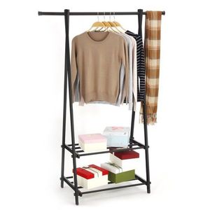 Stojan na odevy s policami GoodHome - čierny vyobraziť