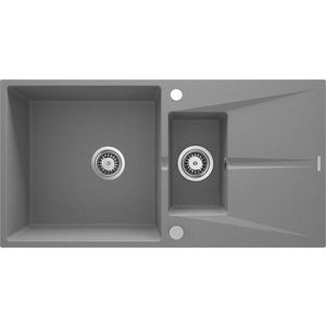 DEANTE DEANTE - Corio metalický šedý granitový drez, 1, 5-miska s odkvapkávačom ZRC_S513 vyobraziť