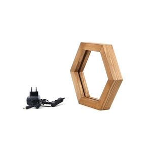 Stolná LED lampa Hexagon hnedá vyobraziť