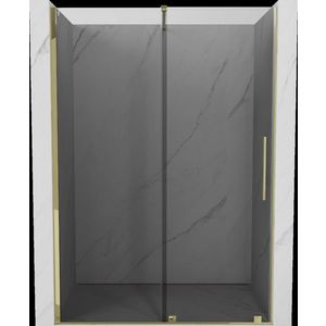 MEXEN/S - Velár posuvné sprchové dvere 160, grafit, zlatá 871-160-000-41-50 vyobraziť