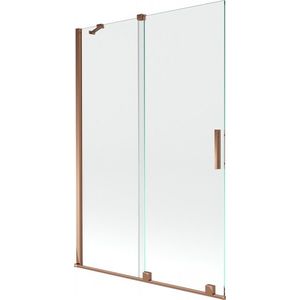 MEXEN/S - Velar Dvojkrídlová posuvná vaňová zástena 120 x 150, transparent, růžové zlato 896-120-000-01-60 vyobraziť