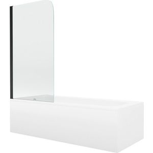 MEXEN/S - Vega obdĺžniková vaňa 180 x 80 cm s panelom + vaňová zástena 70, transparent, čierna 550118080X9007017000 vyobraziť