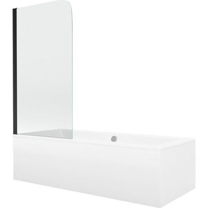 MEXEN/S - Cube obdĺžniková vaňa 170 x 80 cm s panelom + vaňová zástena 70, transparent, čierna 550517080X9007017000 vyobraziť