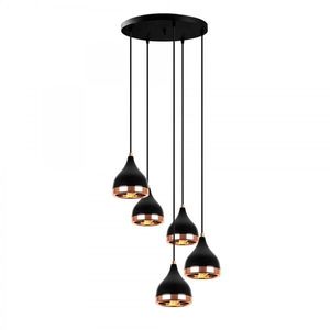 Stropné svietidlo Yildo VII čierno-medené vyobraziť