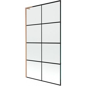 MEXEN/S - Next L vaňová zástena FIX 100 x 150, čierna vzor, meď kartáčovaná 895-100-000-03-77-65 vyobraziť