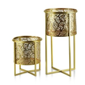 Súprava 2 krytov SWEN so vzorom listov 20xh40cm, 18xh22, 5cm zlatá vyobraziť