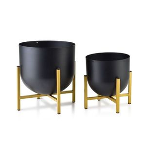 Súprava 2 kvetináčov so stojanom SWEN čierna vyobraziť