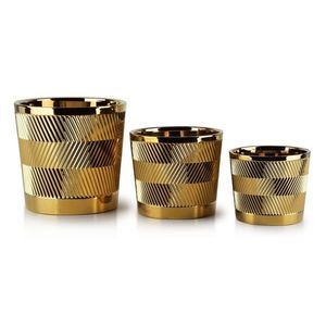 Súprava 3 kvetináčov Neva VI zlatá vyobraziť