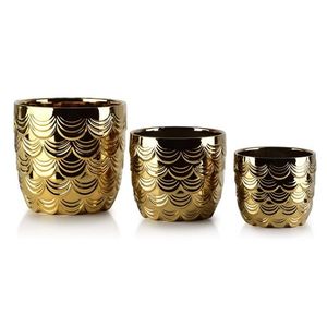Súprava 3 kvetináčov Neva XIII zlatá vyobraziť