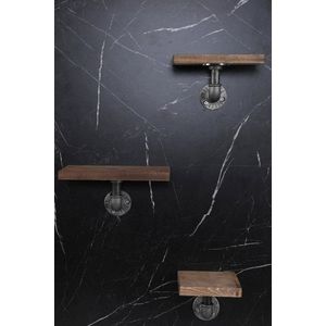 Súprava 3 nástenných políc Boru orech/čierna vyobraziť