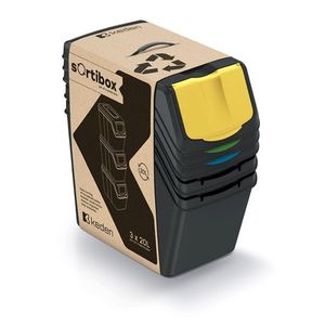 Súprava 3 odpadkových košov Soorti na triedený odpad 3 x 20 l čierna vyobraziť