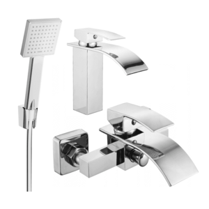 Súprava batérií MEXEN ARIES VII umývadlová batéria + vaňová batéria so sprchou chróm vyobraziť