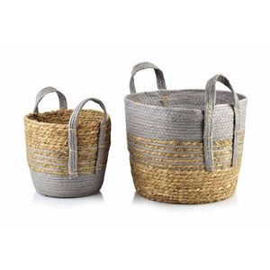 Súprava dvoch košov Bali z morskej trávy hnedá/sivá vyobraziť