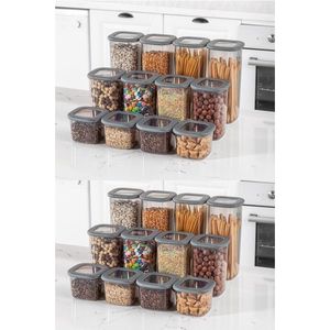 Súprava kuchynských boxov Mula 24 kusov antracit vyobraziť