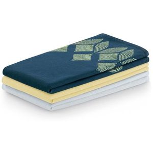 Súprava kuchynských uterákov Letty Stamp - 3 ks modrá/žltá vyobraziť