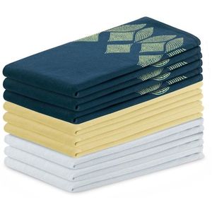 Súprava kuchynských uterákov Letty Stamp - 9 ks modrá/žltá vyobraziť