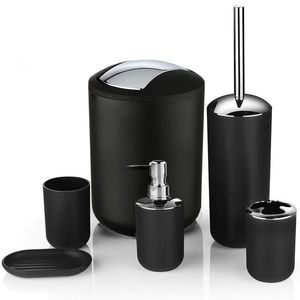 Súprava kúpeľňových doplnkov Flores 6 kusov čierna vyobraziť