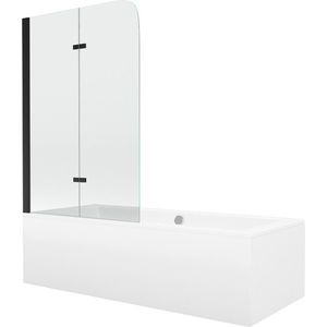 MEXEN/S - Cube obdĺžniková vaňa 170 x 80 cm s panelom + vaňová zástena 80, transparent, čierna 550517080X9008027000 vyobraziť