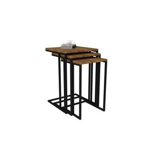 Súprava odkladacích stolíkov Pino 3 ks hnedo-čierna vyobraziť