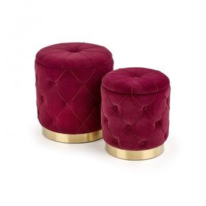 Súprava taburetov Pol bordó/zlatá vyobraziť
