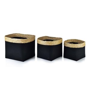 Súprava troch košov z morskej trávy Bali VI čierna vyobraziť