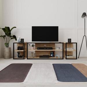 Súprava TV stolíka + 2 bočné stolíky Houseland Echo dub zafír/čierna vyobraziť