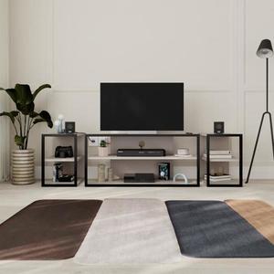 Súprava TV stolíka + 2 bočné stolíky Houseland Echo mocha/čierna vyobraziť