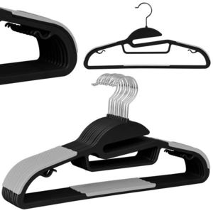 Súprava vešiakov na oblečenie FLEXI 10 kusov čierna/šedá vyobraziť