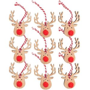 Súprava závesných ozdôb Renifery 9 ks hnedo-červená vyobraziť
