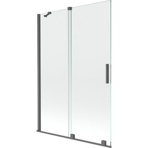 MEXEN/S - Velar Dvojkrídlová posuvná vaňová zástena 120 x 150, transparent, šedá kartáčovaná 896-120-000-01-66 vyobraziť