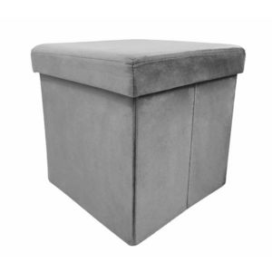 Taburet Skora sametově šedý vyobraziť