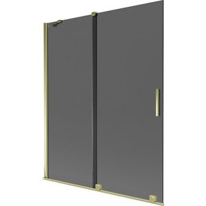 MEXEN/S - Velar dvojkrídlová posuvná vaňová zástena 140 x 150, grafit, zlatá 896-140-000-41-50 vyobraziť