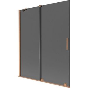 MEXEN/S - Velár dvojkrídlová posuvná vaňová zástena 140 x 150, grafit, meď kartáčovaná 896-140-000-41-65 vyobraziť