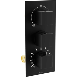 Termostatická podomietková batéria MEXEN CUBE vaňovo-sprchová čierna vyobraziť