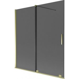 MEXEN/S - Velar dvojkrídlová posuvná vaňová zástena 150 x 150, grafit, zlatá 896-150-000-41-50 vyobraziť