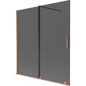 MEXEN/S - Velár dvojkrídlová posuvná vaňová zástena 150 x 150, grafit, meď kartáčovaná 896-150-000-41-65 vyobraziť