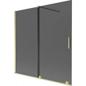 MEXEN/S - Velar dvojkrídlová posuvná vaňová zástena 160 x 150, grafit, zlatá kartáčovaná 896-160-000-41-55 vyobraziť