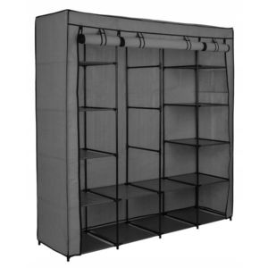 Textilná šatníková skriňa OLENA 165 cm antracitová vyobraziť