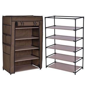 Textilná skrinka na topánky Kafe hnedá – 5 políc vyobraziť