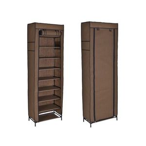 Textilná skrinka na topánky Leila hnedá – 9 políc vyobraziť