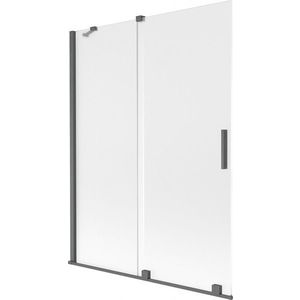 MEXEN/S - Velar dvojkrídlová posuvná vaňová zástena 130 x 150, dekor, grafit kartáčovaná 896-130-000-31-66 vyobraziť