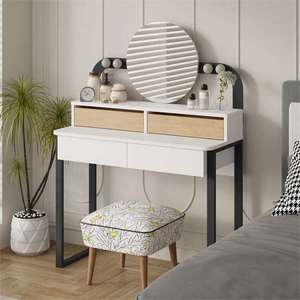 Toaletní stolek Houseland Lora bílý/dub safírový vyobraziť