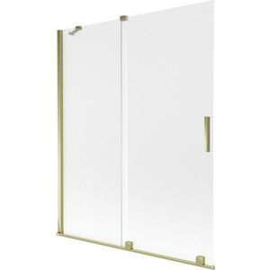 MEXEN/S - Velar dvojkrídlová posuvná vaňová zástena 140 x 150, dekor, zlatá 896-140-000-31-50 vyobraziť