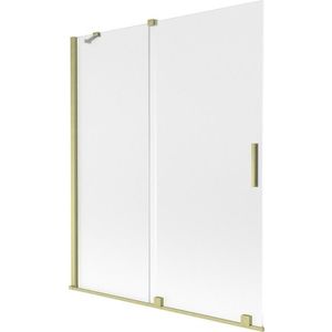 MEXEN/S - Velar dvojkrídlová posuvná vaňová zástena 140 x 150, dekor, zlatá kartáčovaná 896-140-000-31-55 vyobraziť