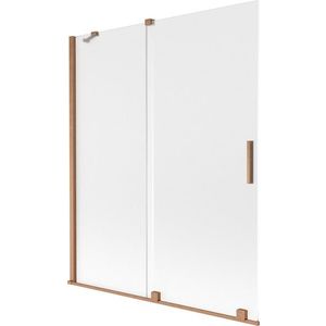 MEXEN/S - Velar dvojkrídlová posuvná vaňová zástena 140 x 150, dekor, meď kartáčovaná 896-140-000-31-65 vyobraziť