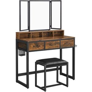 Toaletný stolík Vasagle Inna hnedý vyobraziť