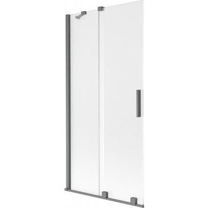 MEXEN/S - Velar dvojkrídlová posuvná vaňová zástena 95 x 150, dekor, grafit kartáčovaná 896-095-000-31-66 vyobraziť