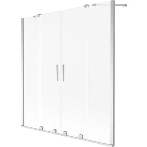 MEXEN/S - Velar Duo dvojkrídlová posuvná vaňová zástena 150 x 150, dekor, chróm 896-150-000-32-01 vyobraziť